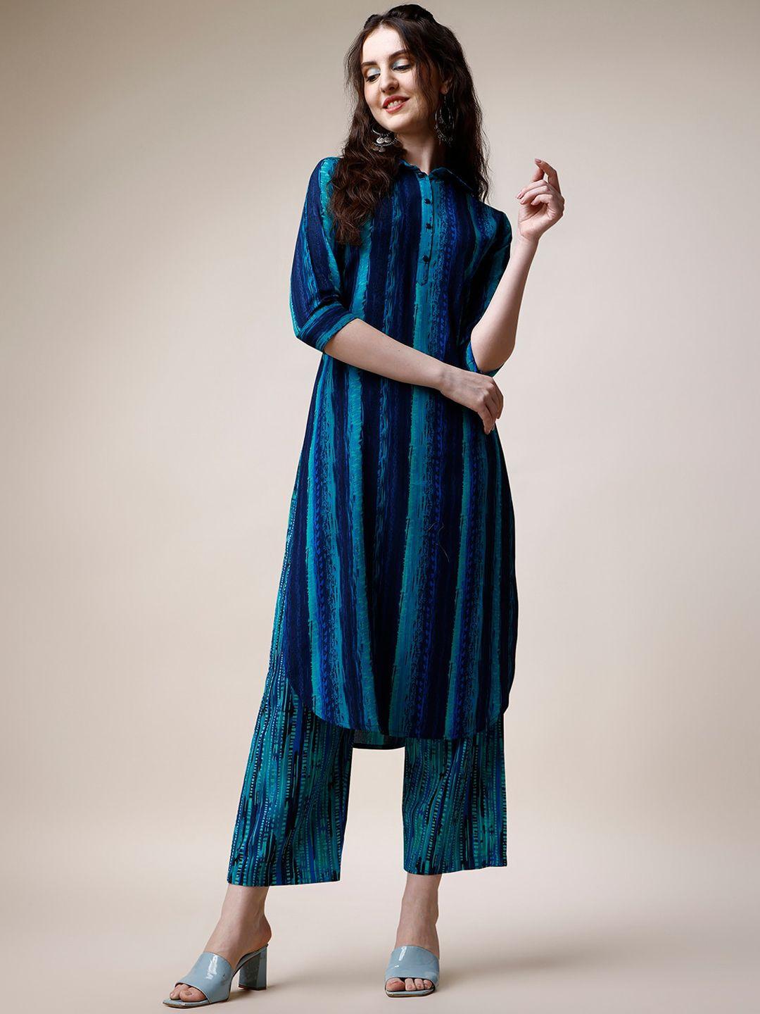 kalini striped regular kurta with trousers