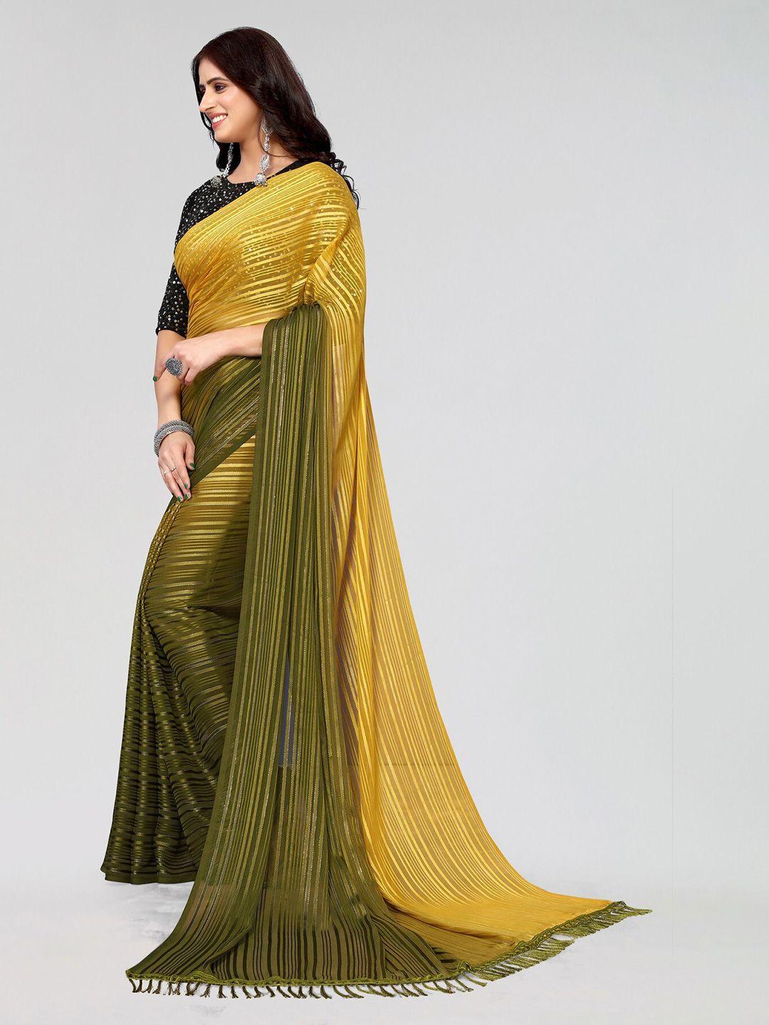 kalini striped sequinned saree