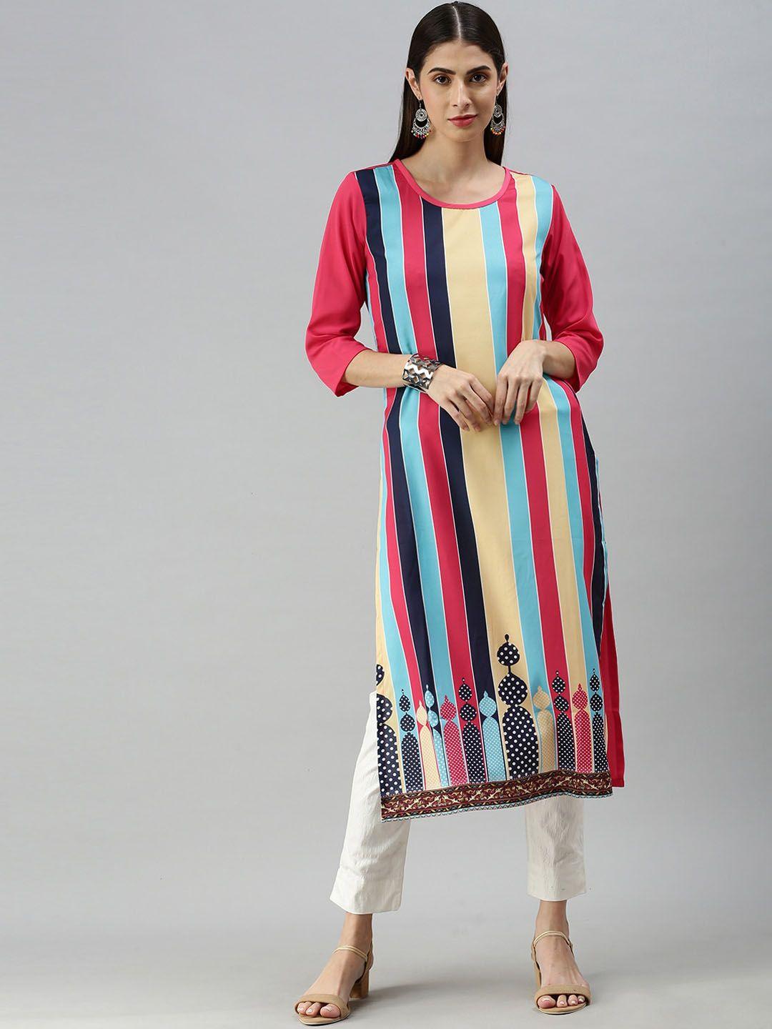 kalini striped straight crepe kurta