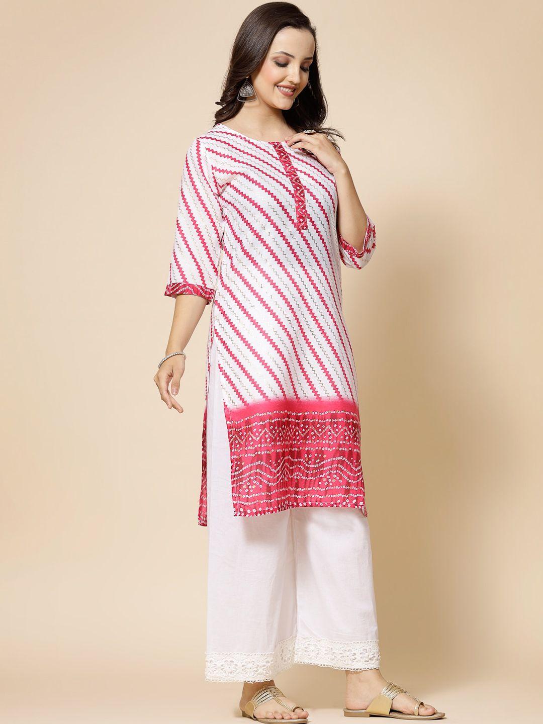 kalini striped thread work pure cotton kurta