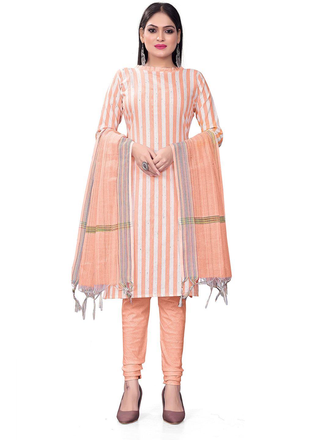 kalini striped unstitched dress material