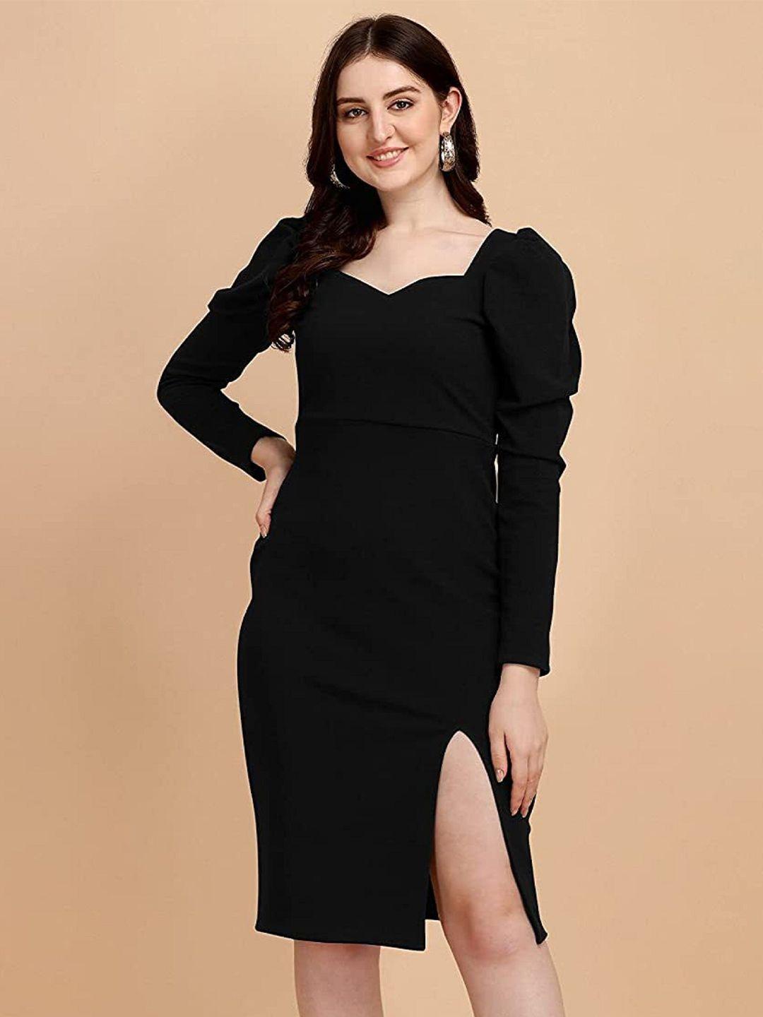 kalini sweet heart neck puff sleeves sheath dress