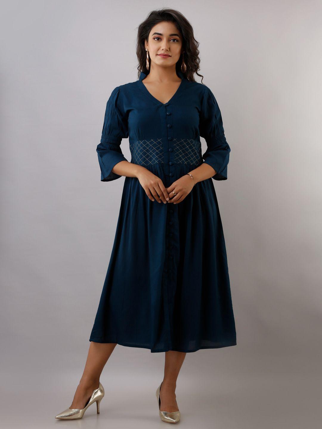 kalini teal blue maxi mini dress