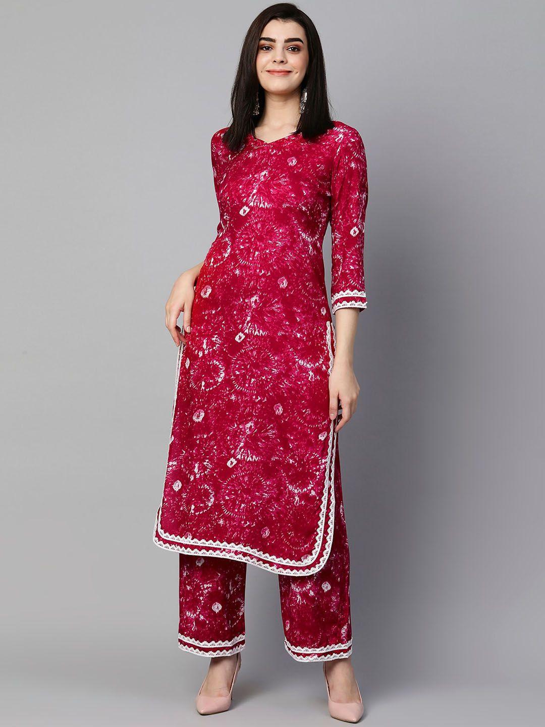 kalini tie-dye printed regular kurta with trousers