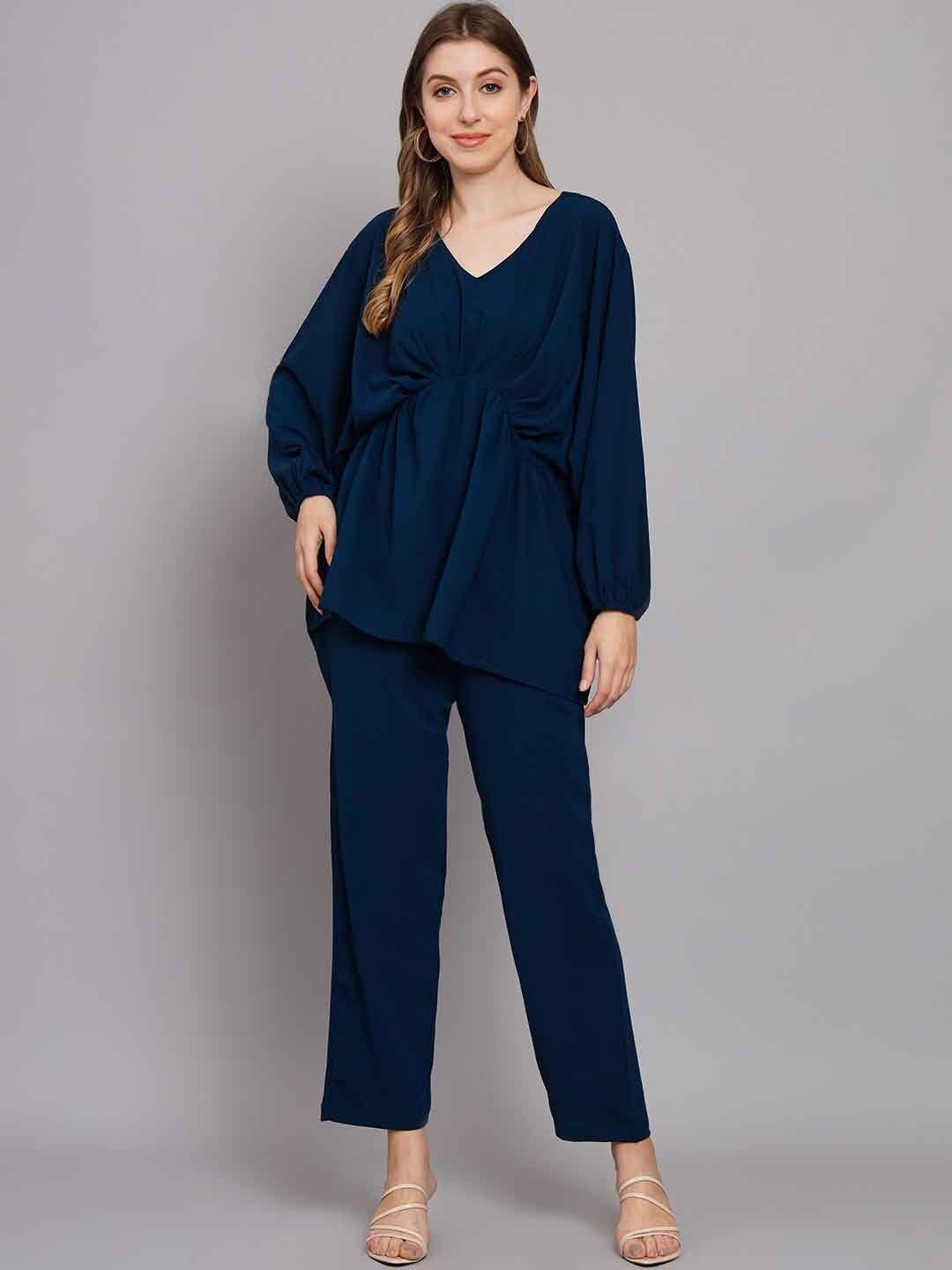 kalini v-neck long sleeves top with trousers
