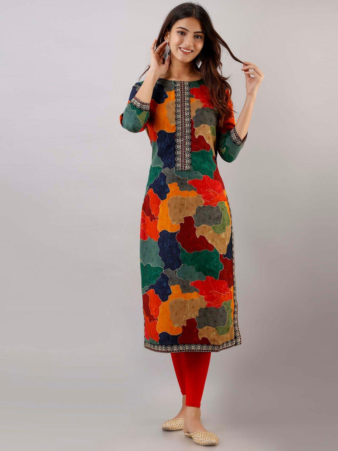 kalini women abstract colourblocked kurta
