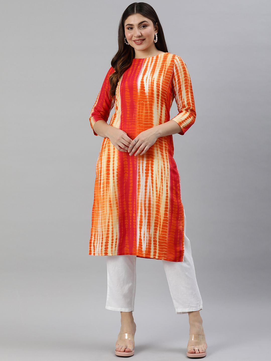 kalini women abstract printed straight kurta