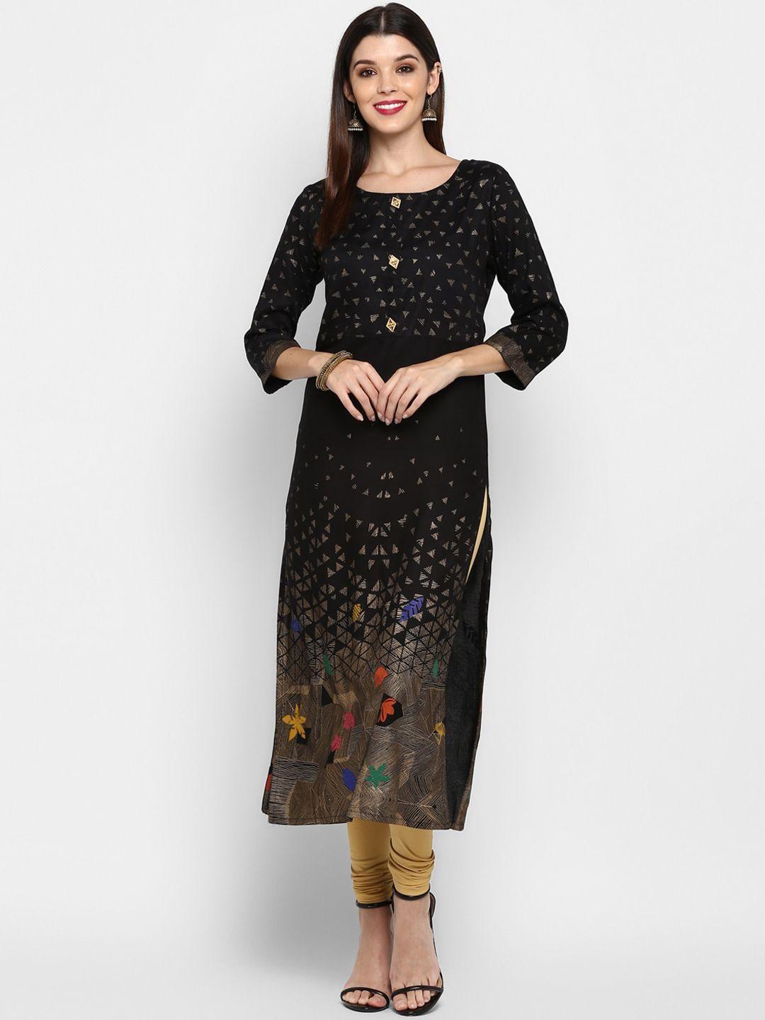 kalini women black geometric printed kurta