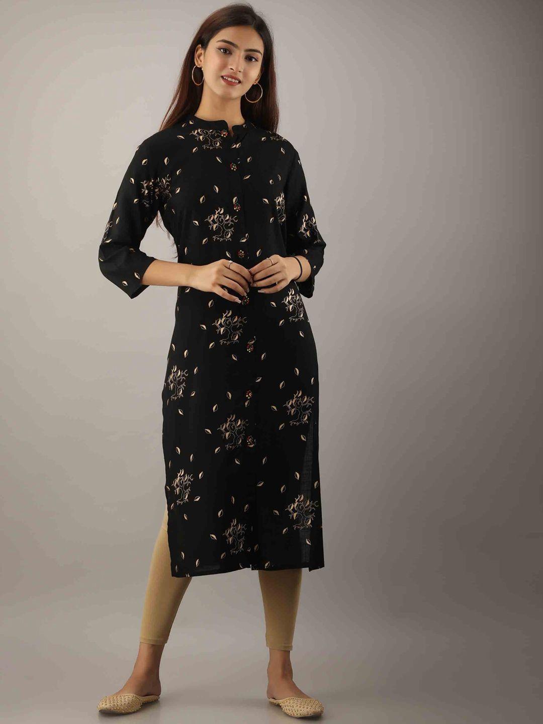 kalini women black printed kurta