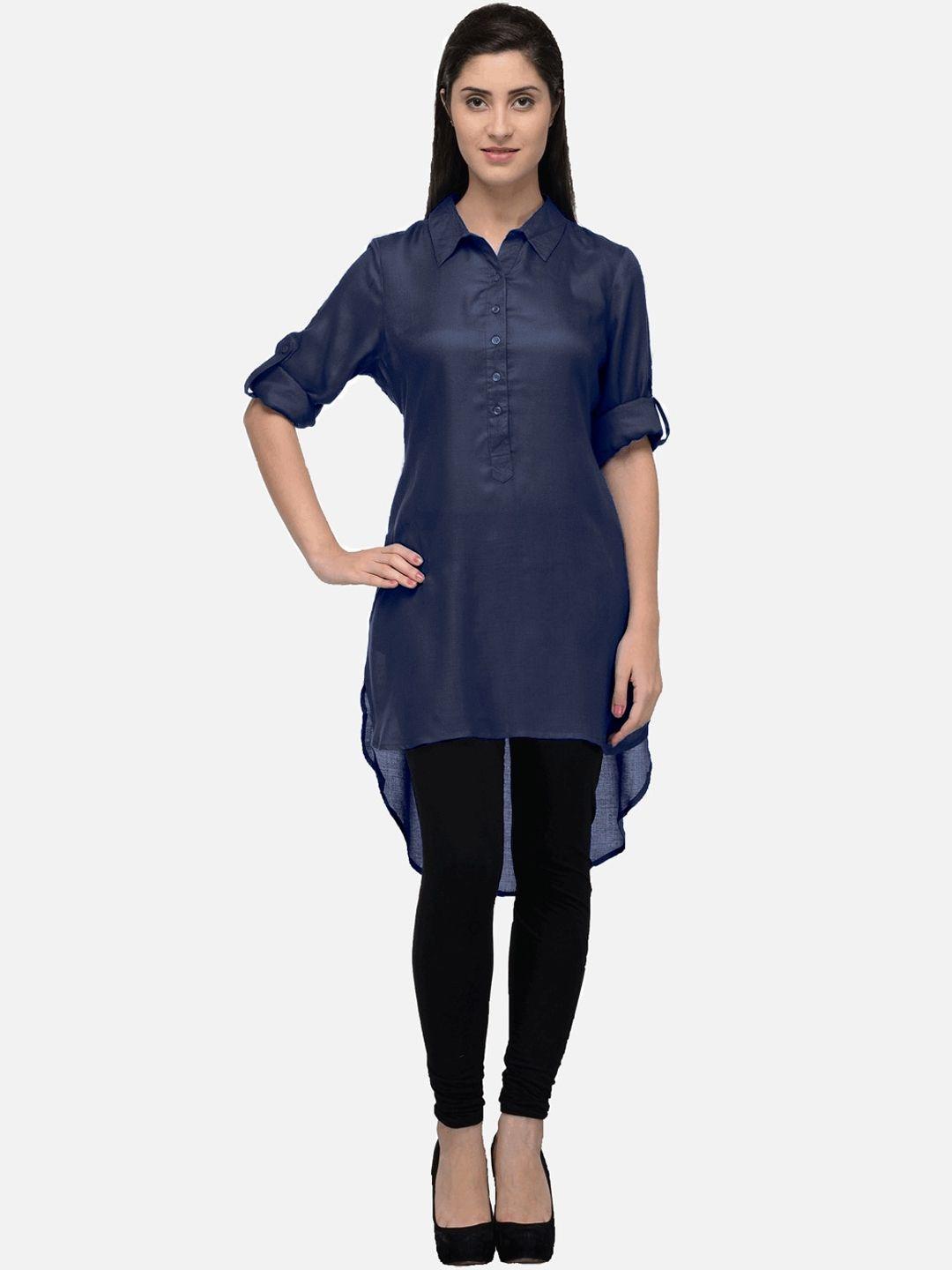 kalini women blue asymmetric pathani kurta