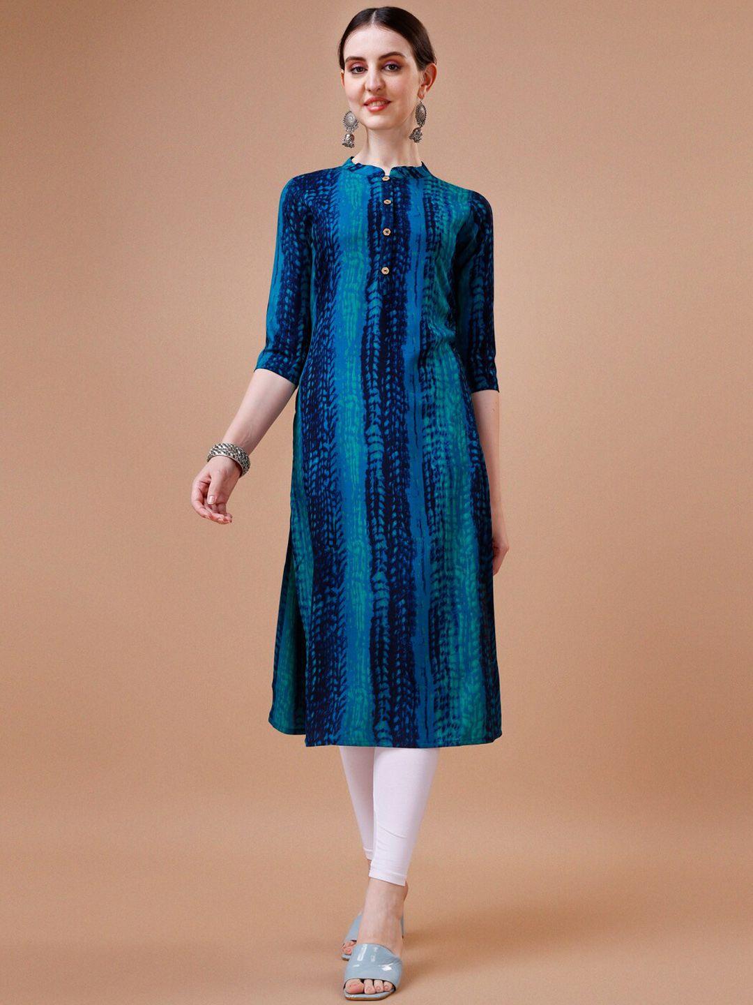 kalini women blue printed indie prints kurta