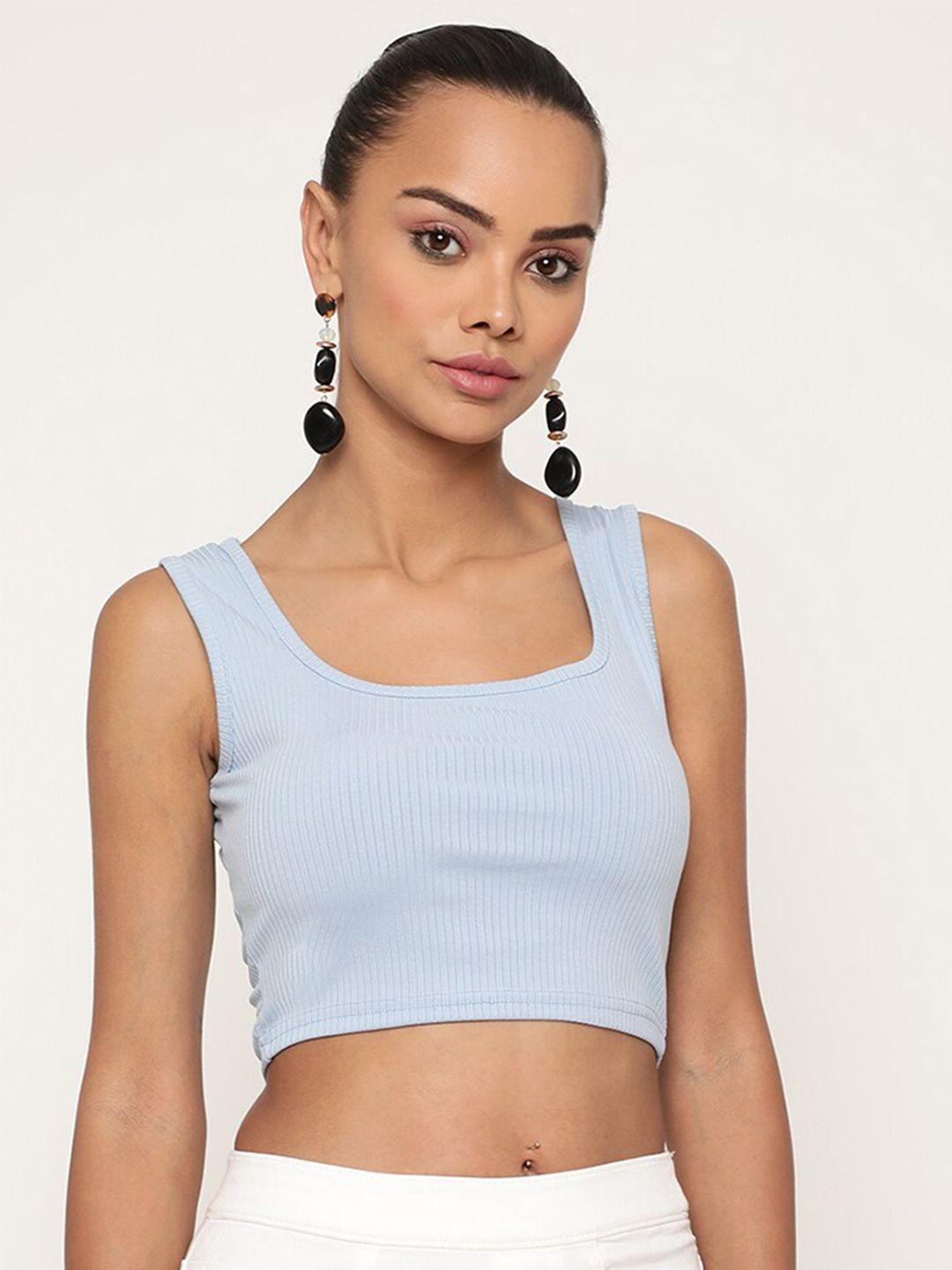 kalini women blue sheen bralette crop top