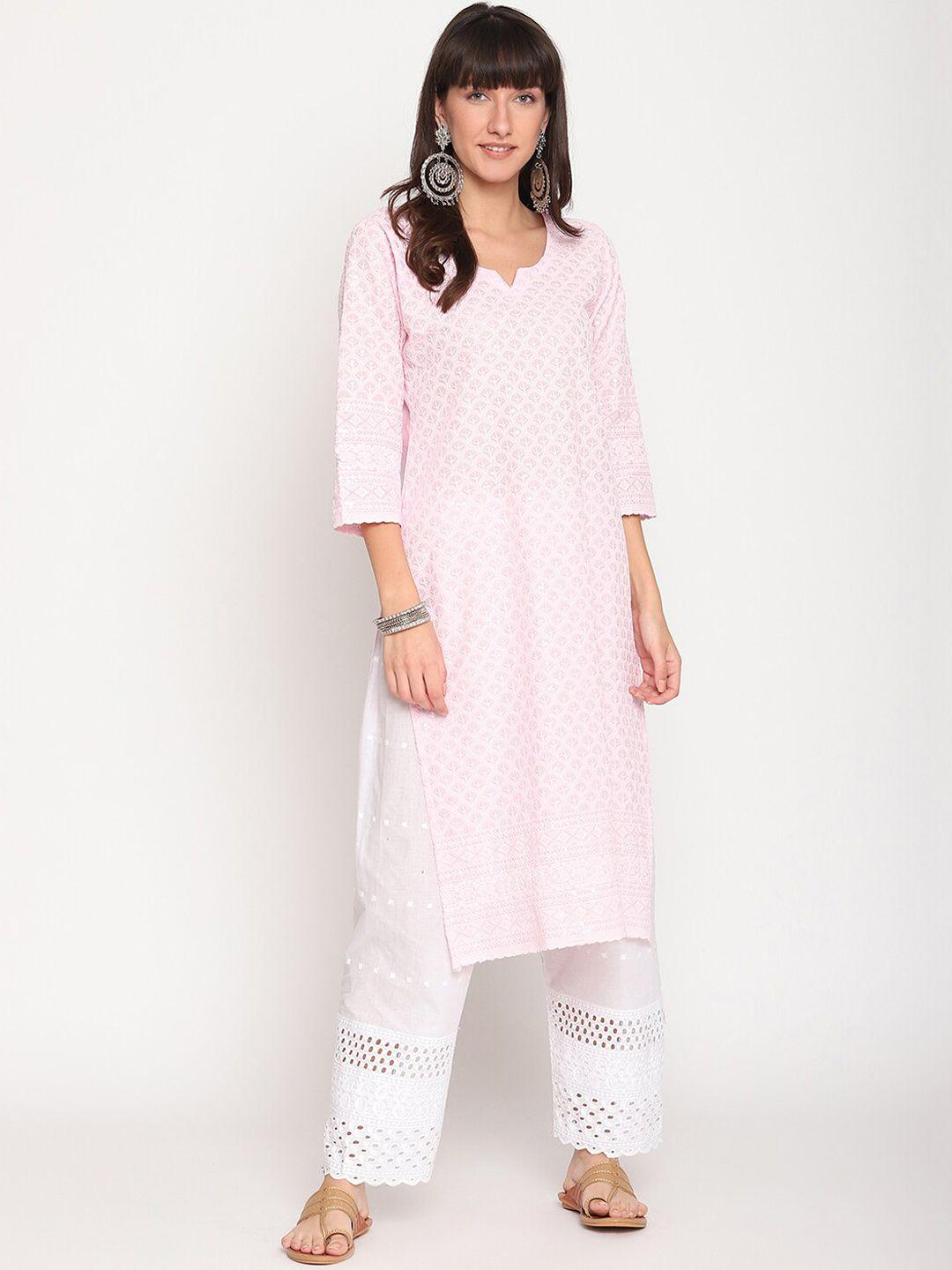 kalini women embellished notch neck cotton kurta