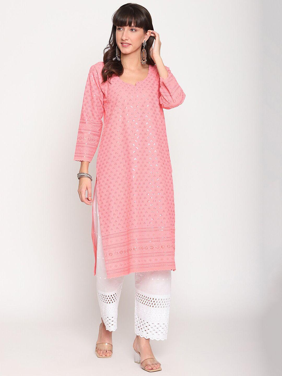 kalini women embellished sequined cotton kurta