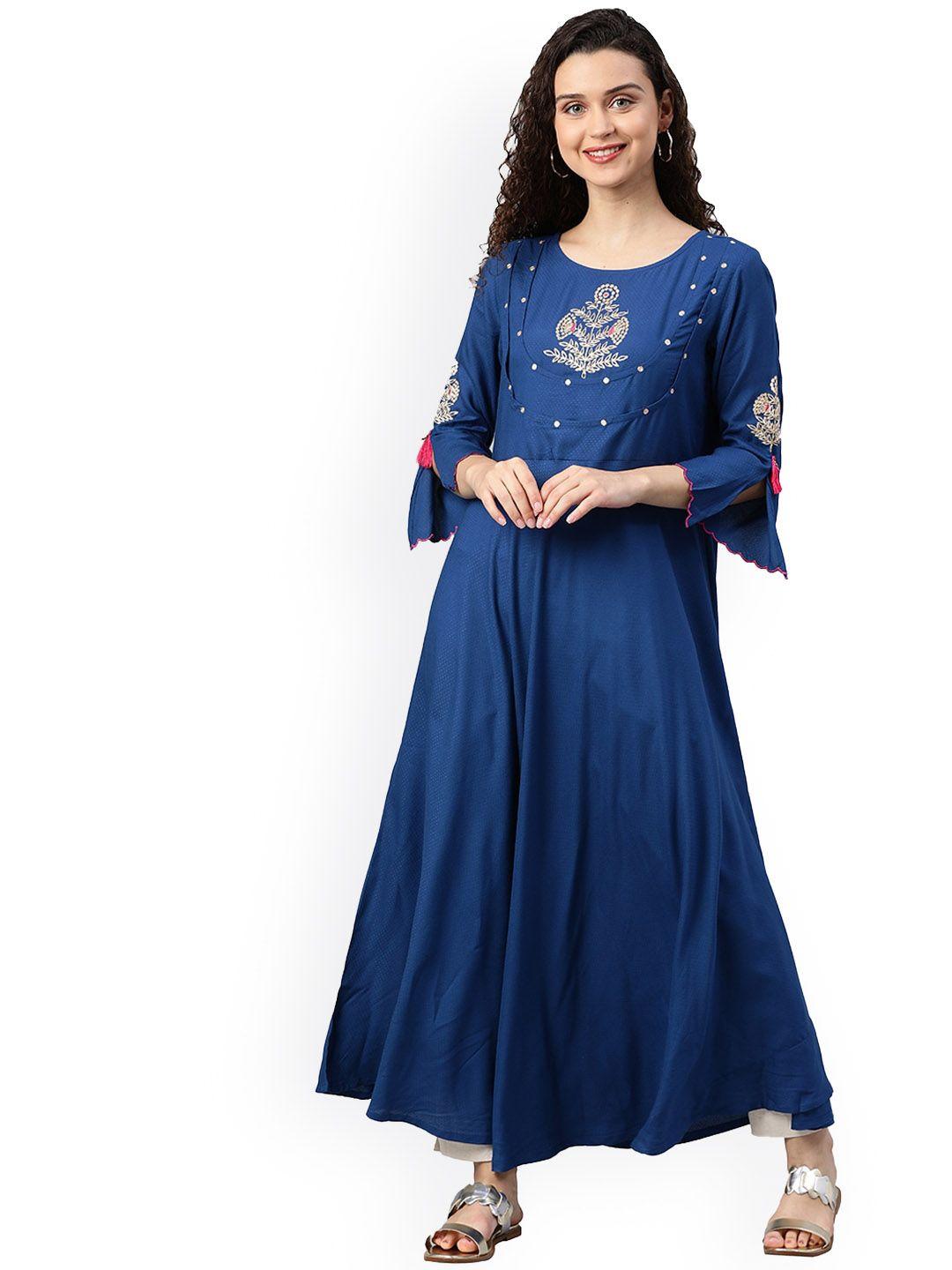 kalini women embroidered anarkali kurta