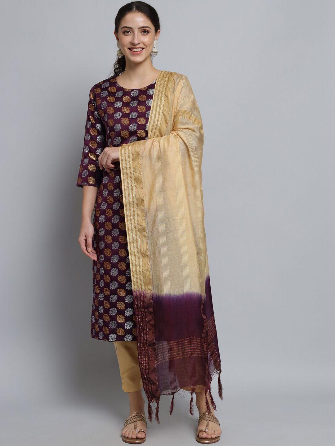 kalini women ethnic motifs print regular kurta with trousers & dupatta