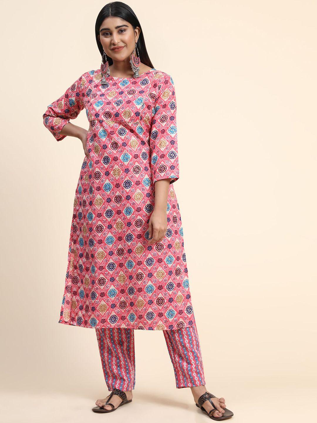 kalini women ethnic motifs printed kurta with pyjamas