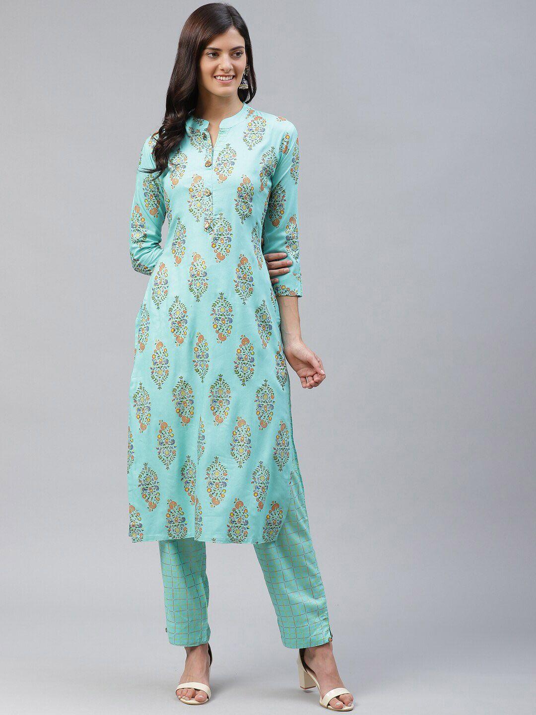 kalini women ethnic motifs printed kurta with trousers