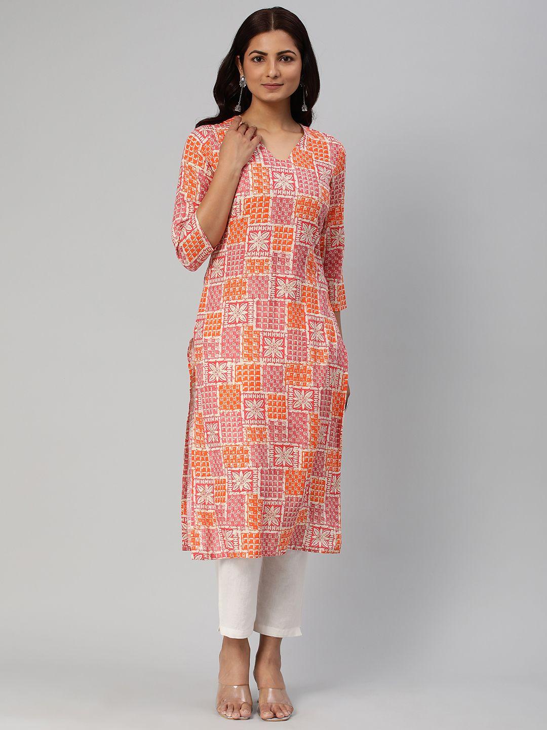 kalini women ethnic motifs printed straight kurta