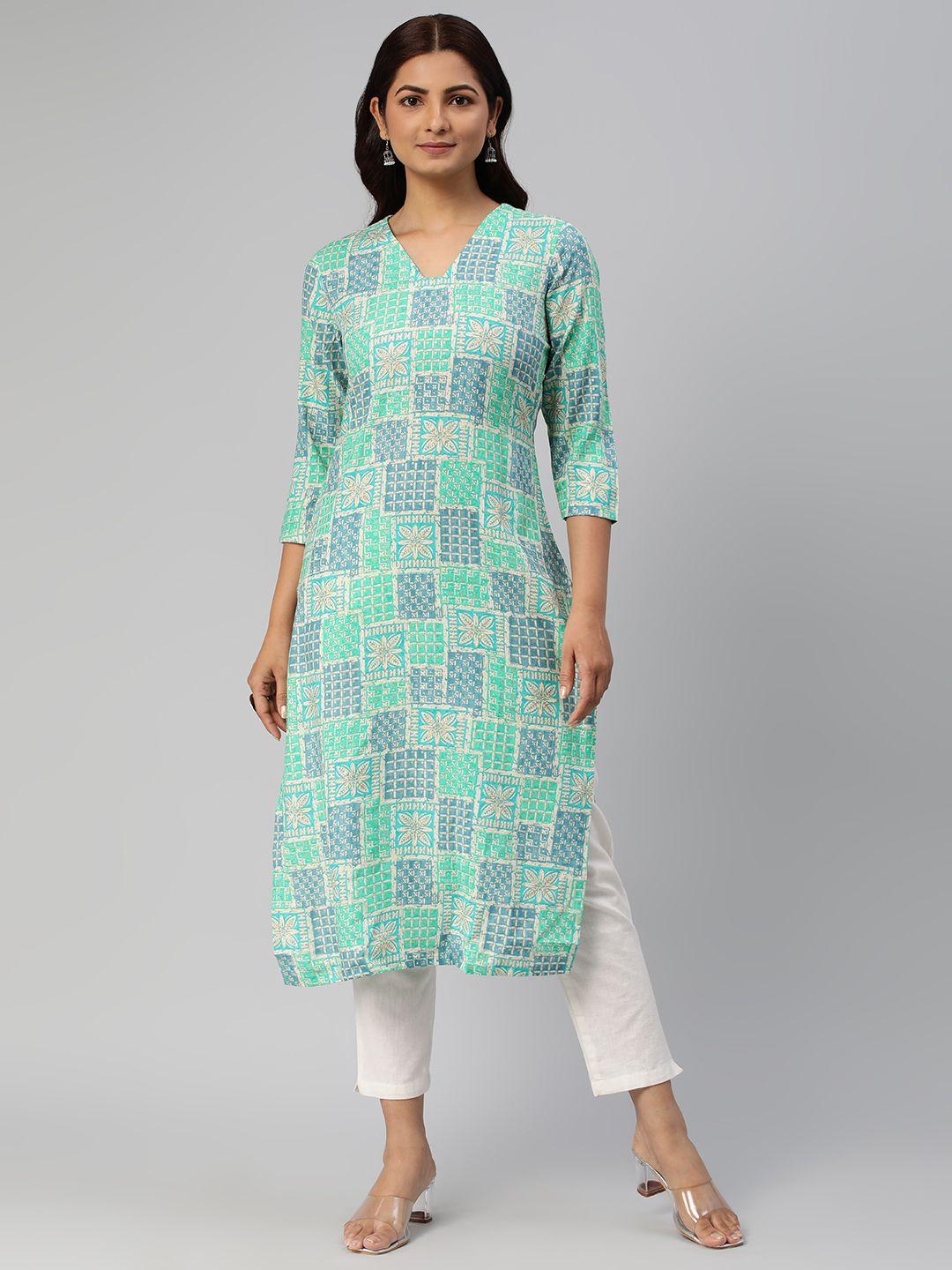 kalini women ethnic motifs printed straight kurta