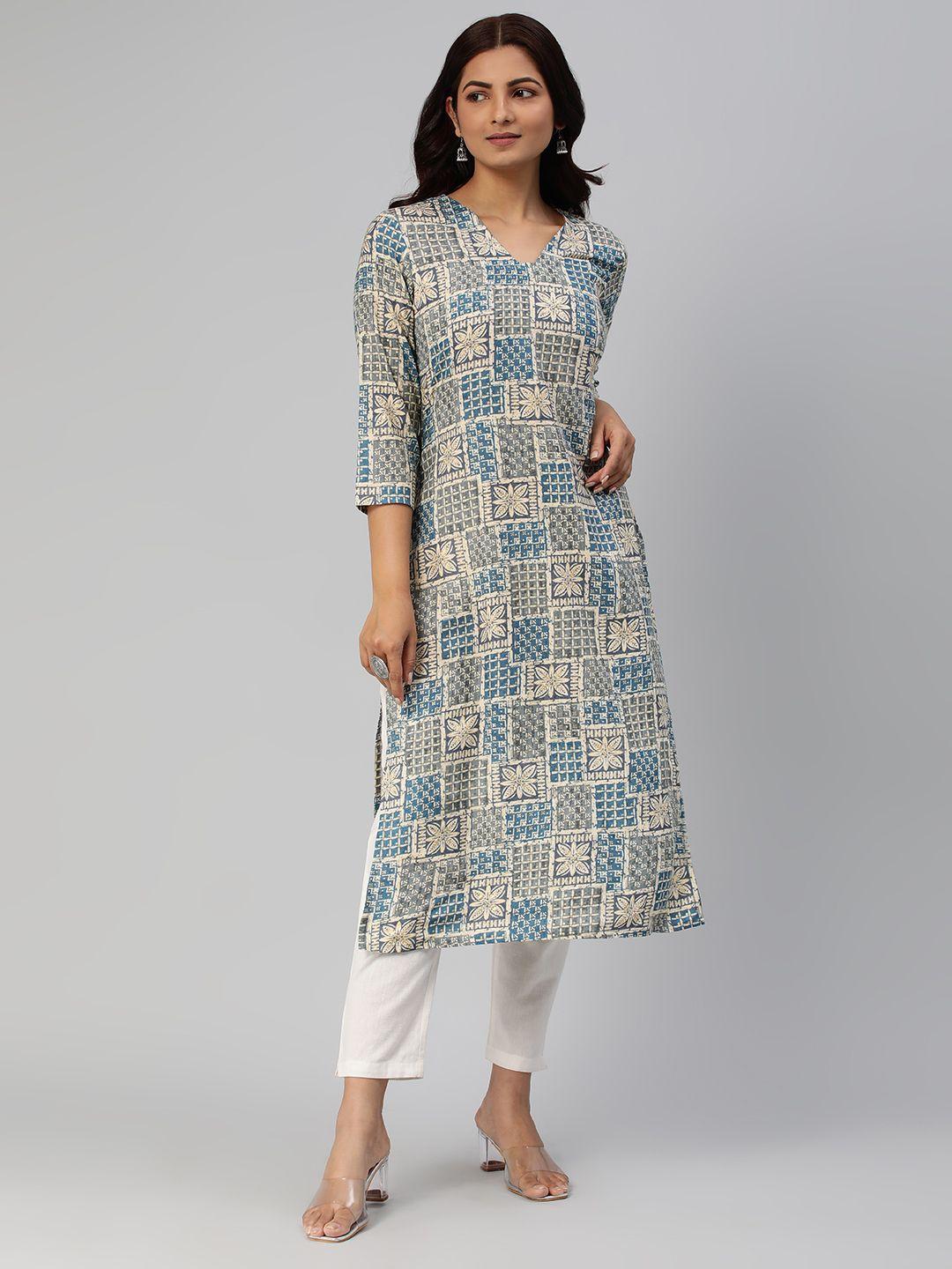 kalini women ethnic motifs printed straight kurta