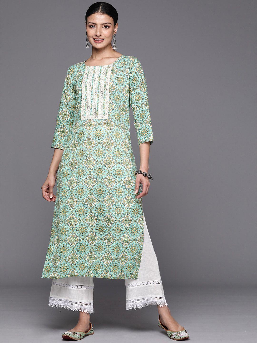 kalini women ethnic motifs printed thread work kurta