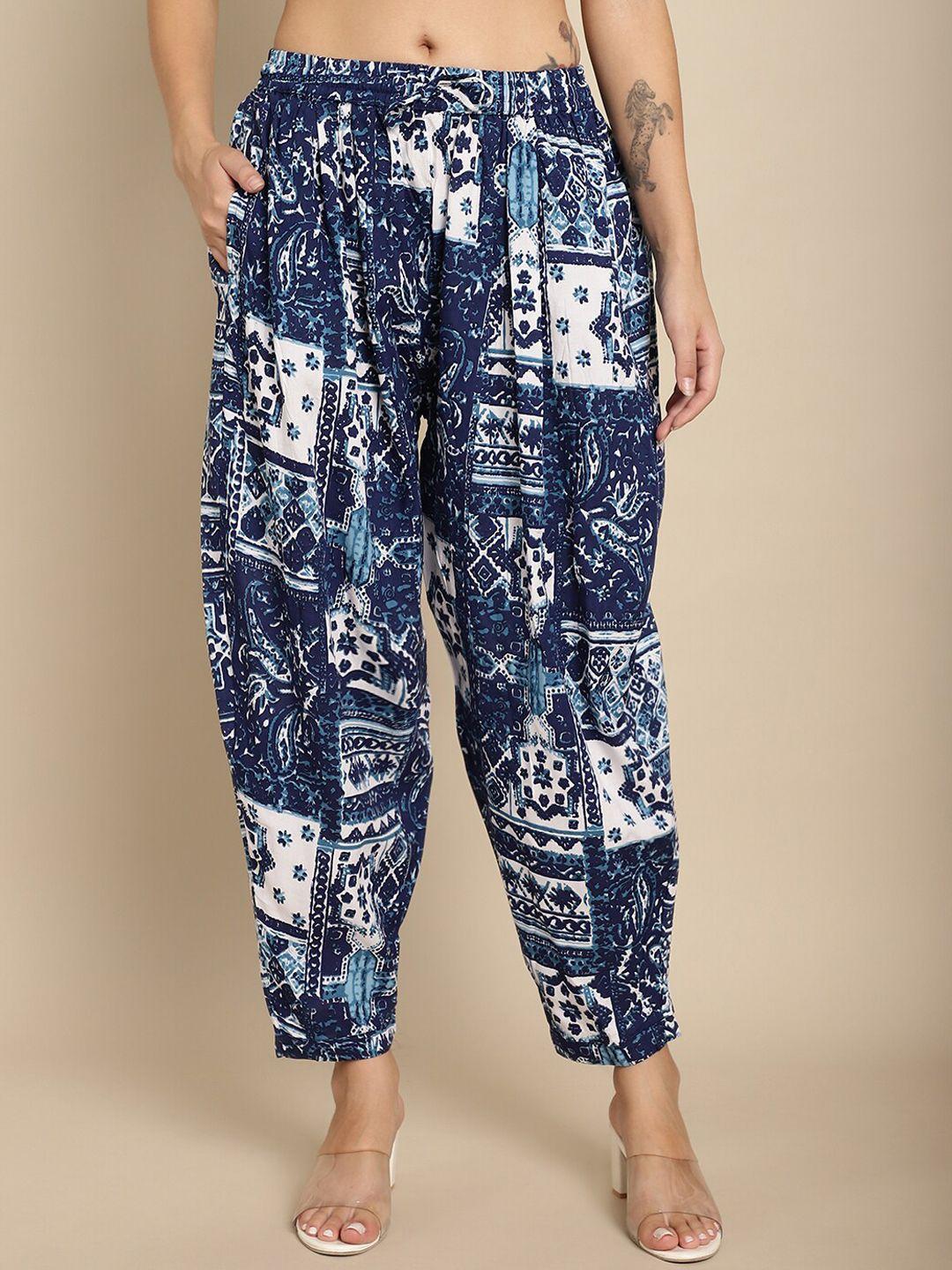 kalini women ethnic printed pure cotton patiala pants