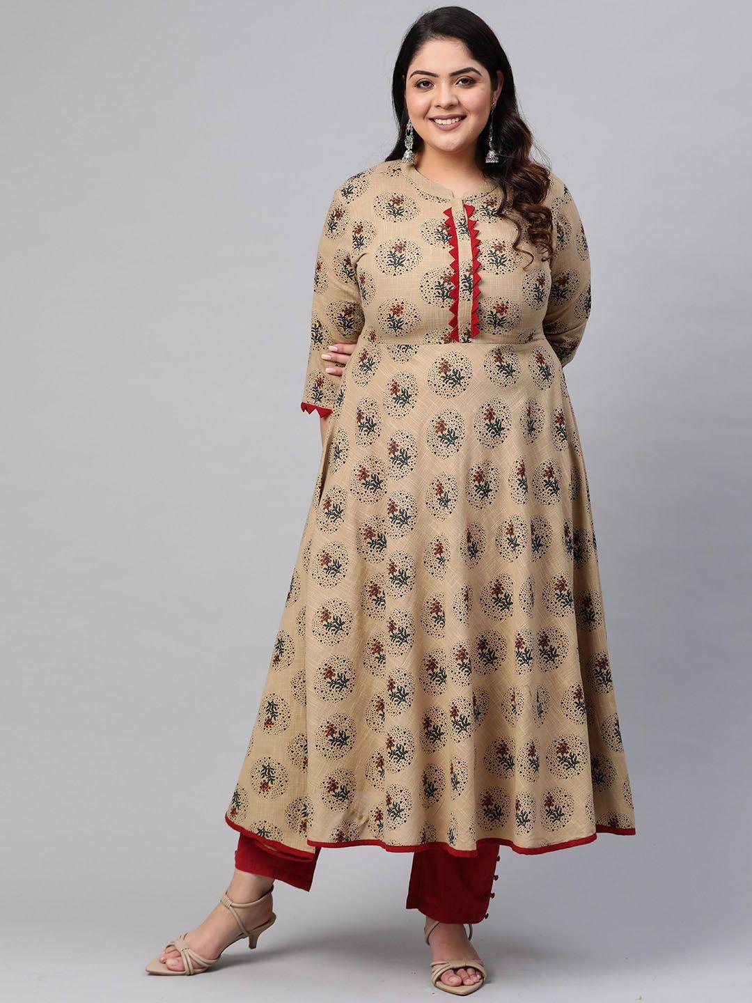 kalini women floral embroidered gotta patti kurta