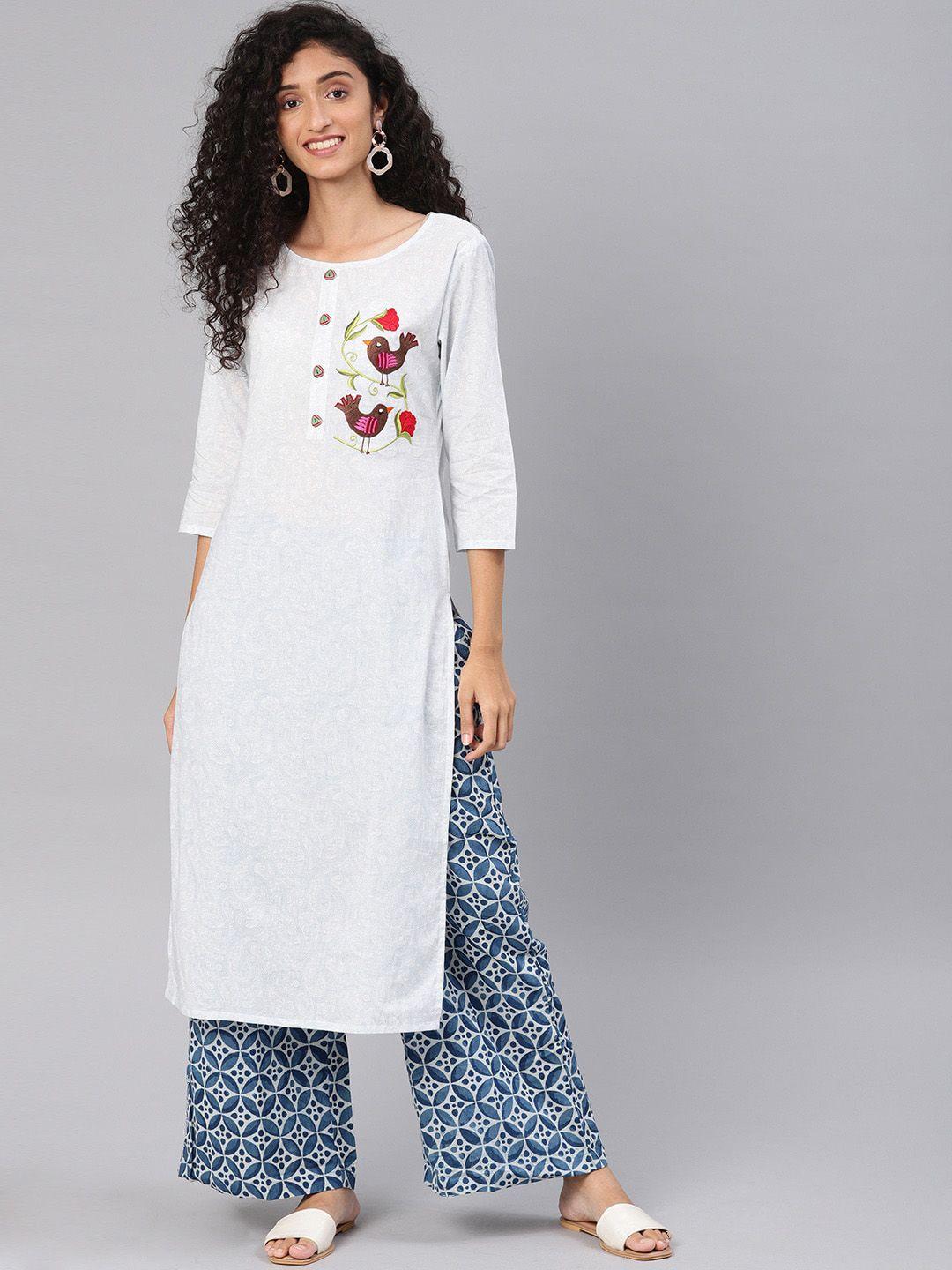 kalini women floral embroidered thread work kurta