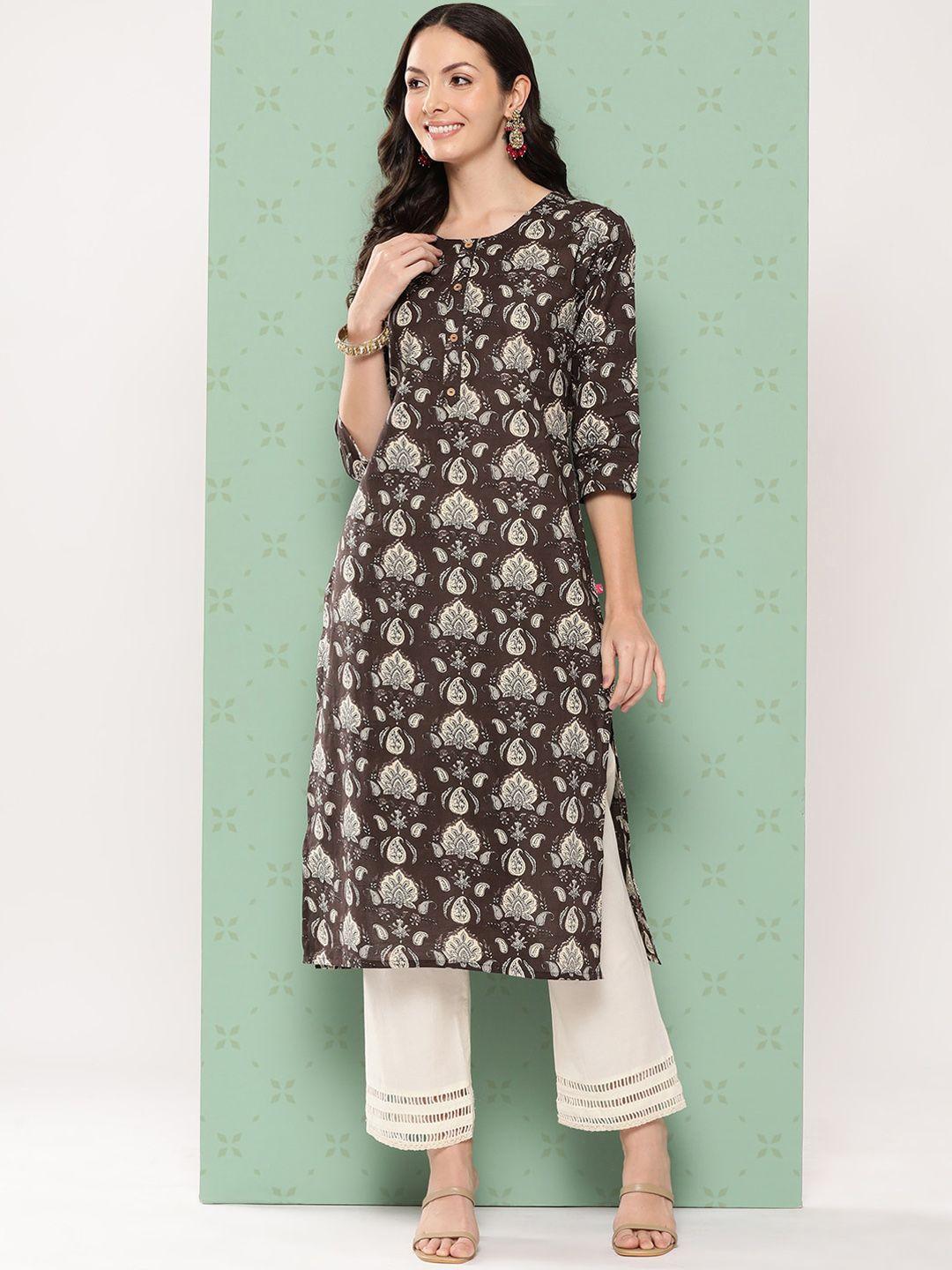 kalini women floral printed chikankari kurta