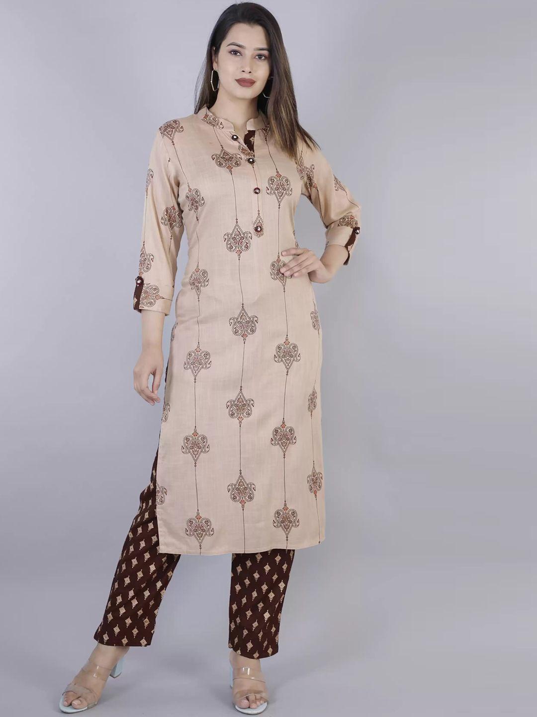 kalini women floral printed kurta with trousers