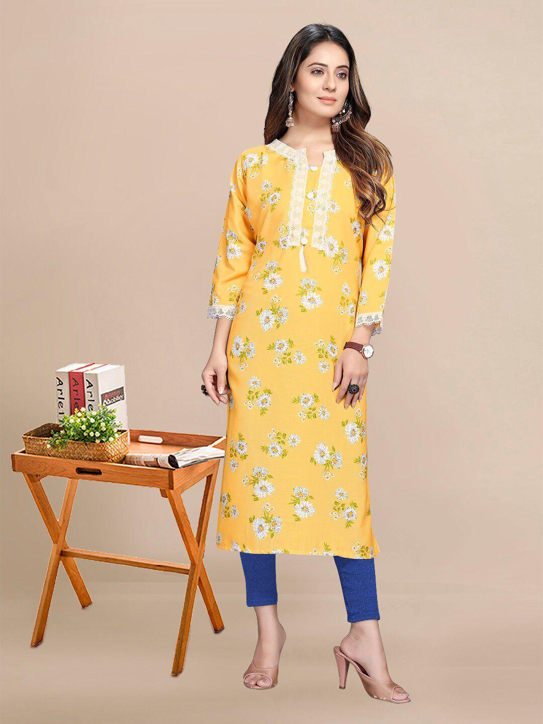 kalini women floral printed pure cotton kurta