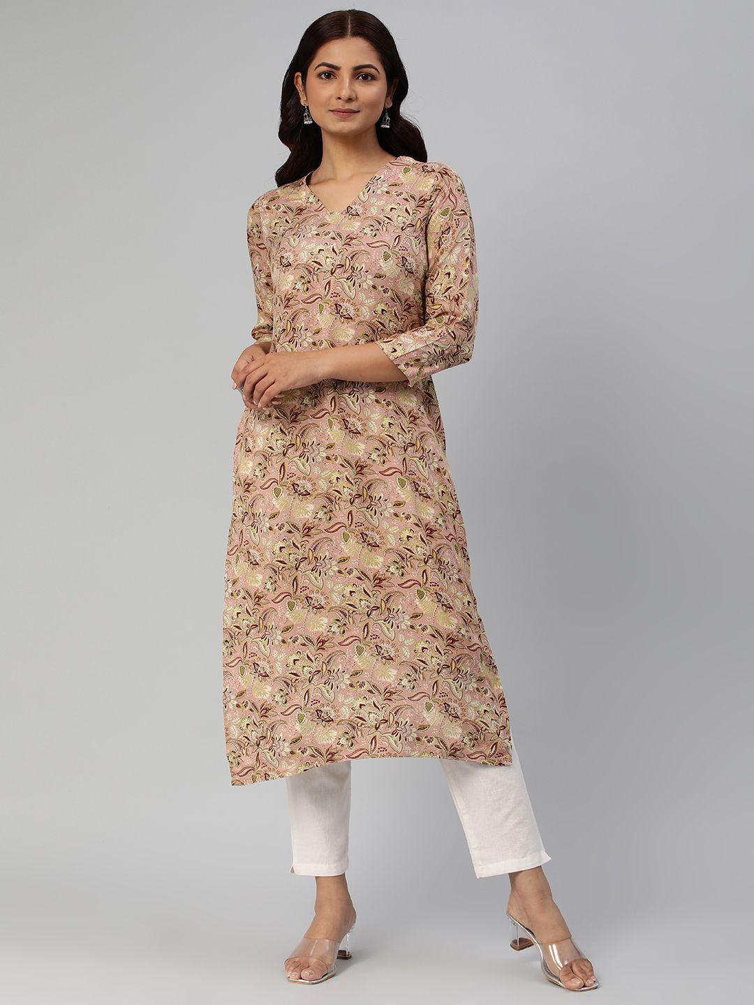 kalini women floral printed straight kurta