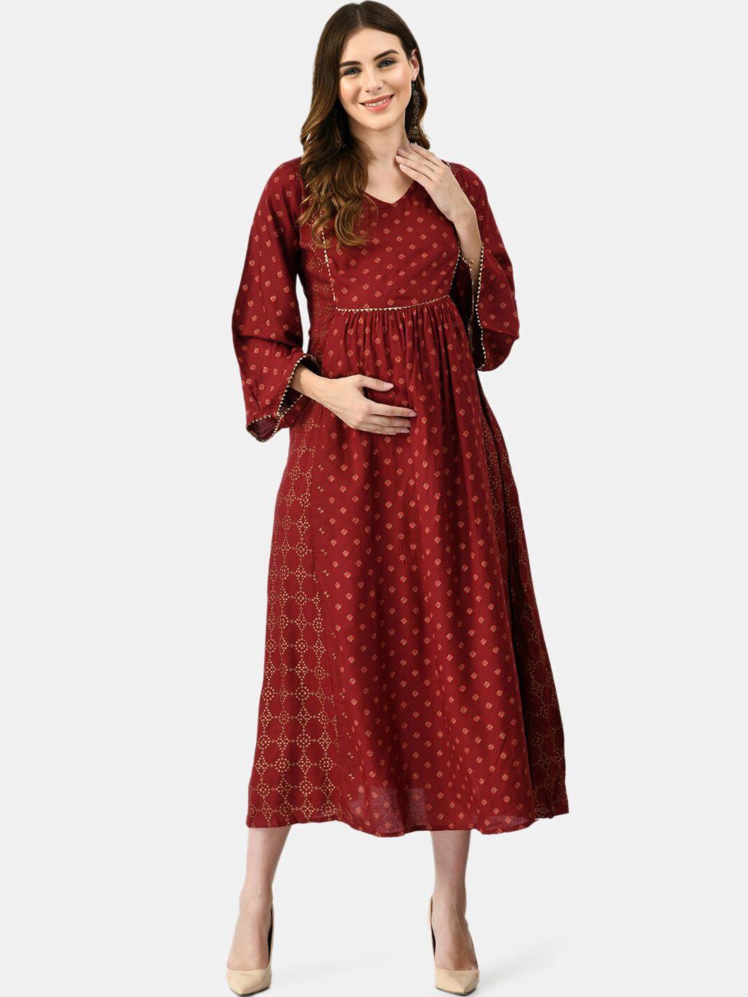 kalini women geometric printed maternity cotton kurta