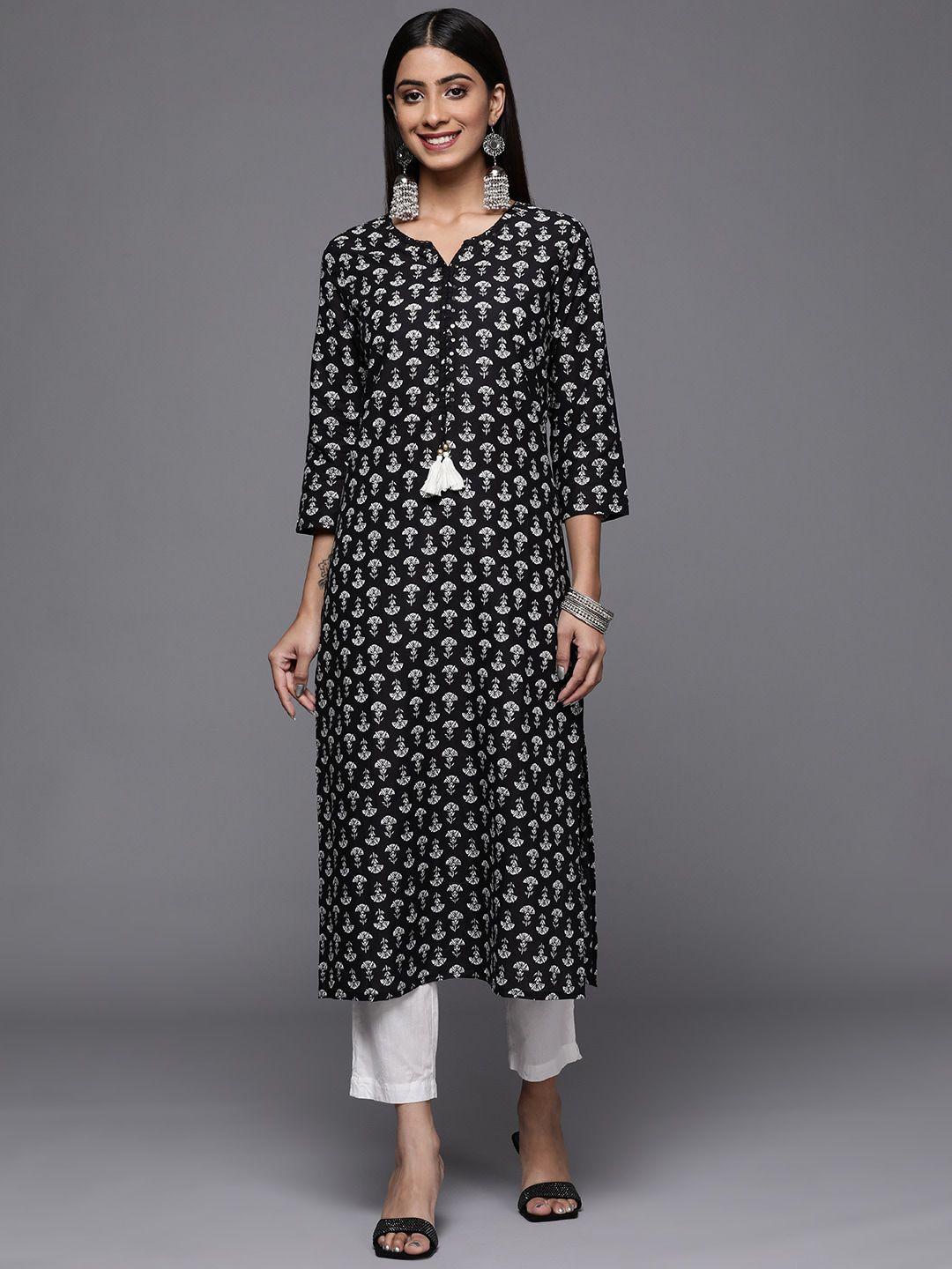 kalini women geometric printed mirror work kurta