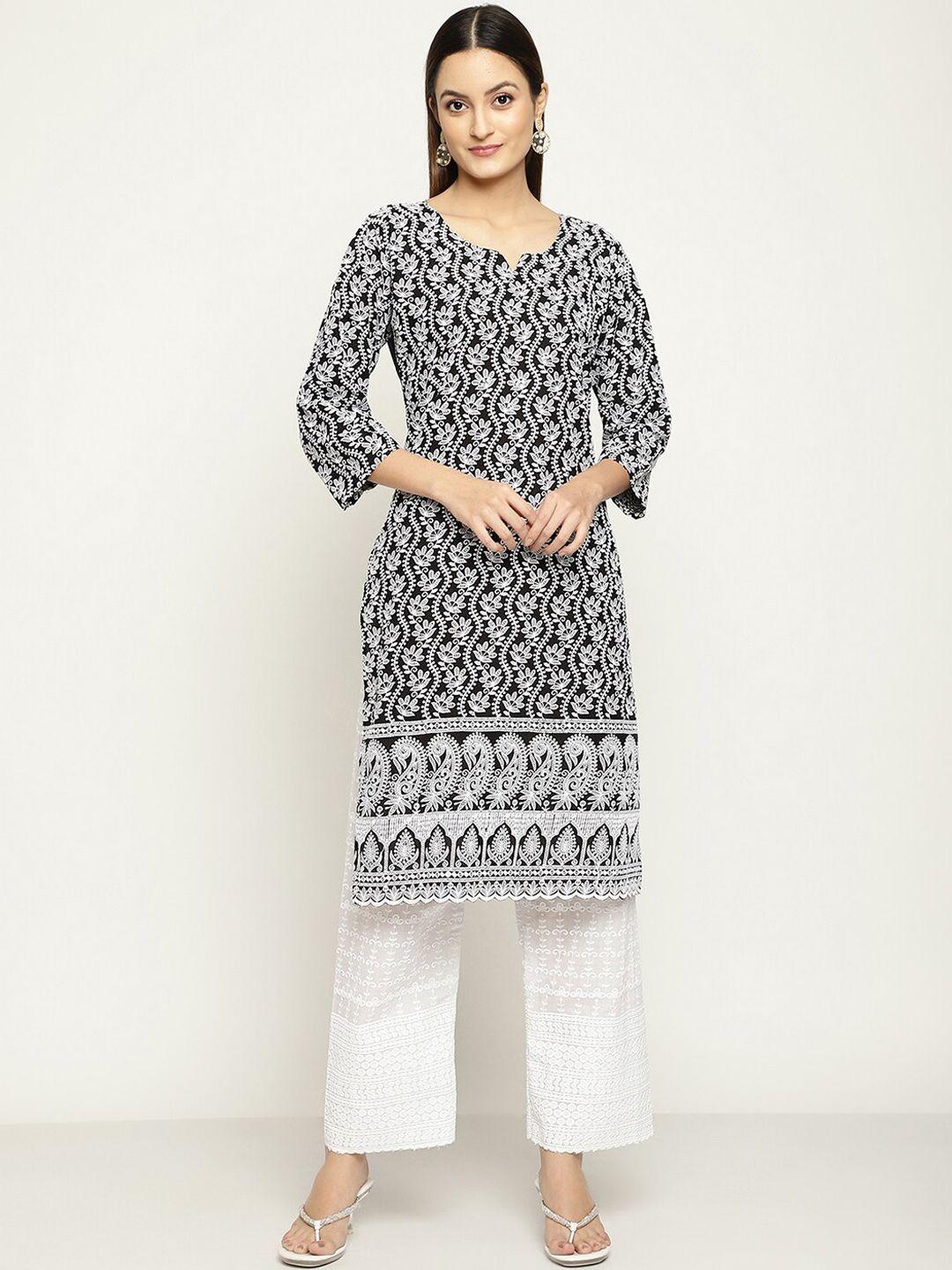 kalini women geometric printed thread work cotton kurta