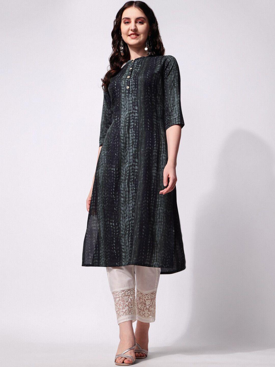 kalini women grey printed indie prints kurta