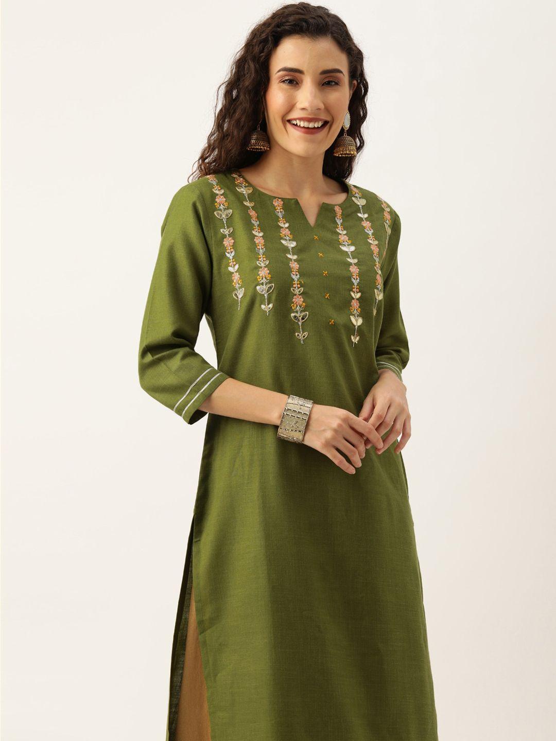 kalini women keyhole neck flared sleeves kurta