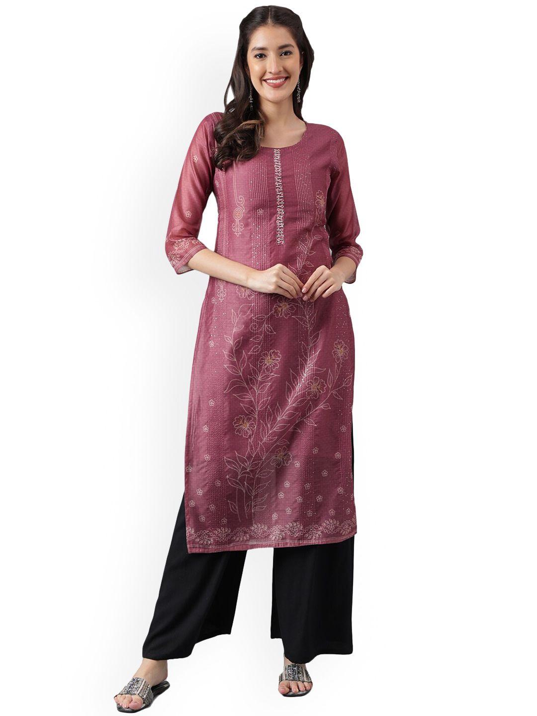 kalini women maroon dyed kurta