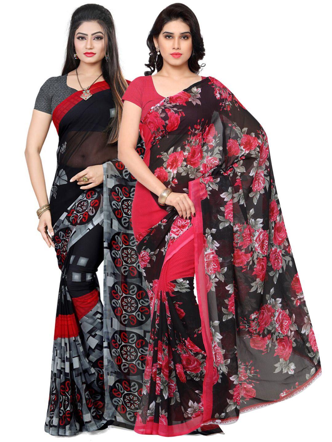 kalini women multi printed pack of 2 saree