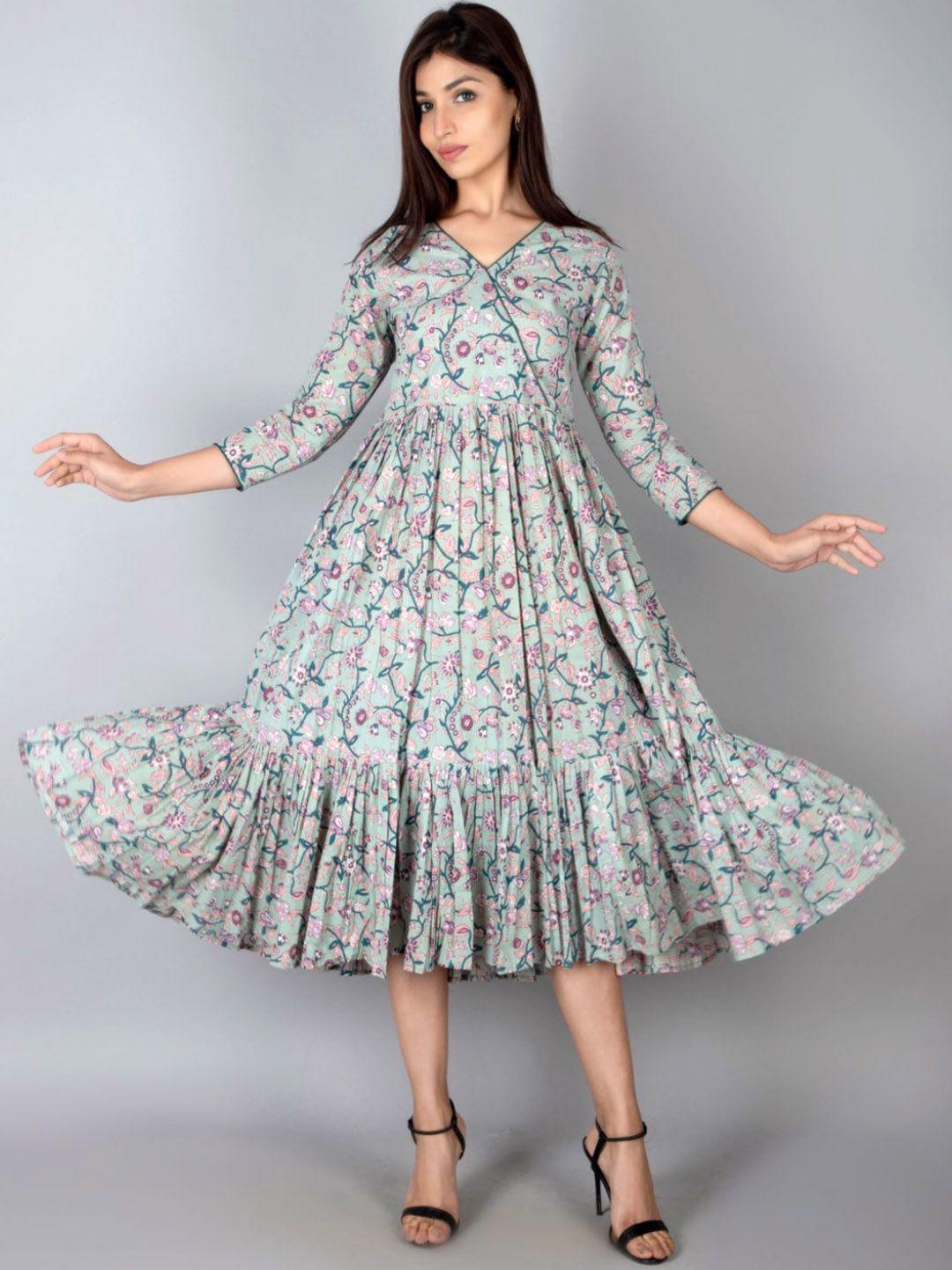 kalini women multicoloured floral printed anarkali kurta