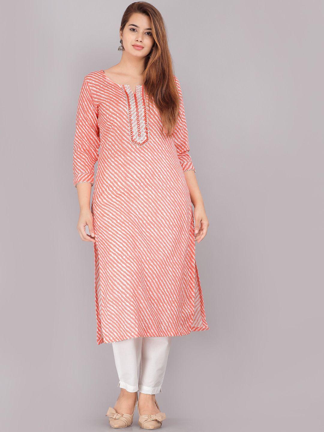 kalini women orange printed kurta