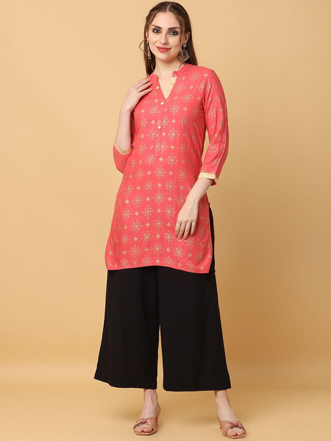 kalini women pink floral floral kurta