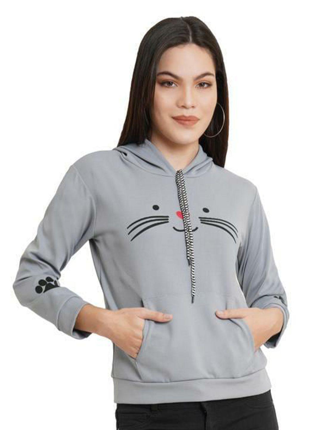 kalini women printed hooded sweatshirt