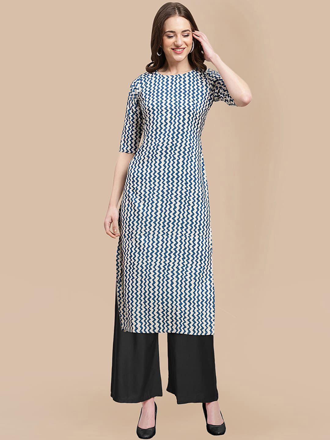 kalini women printed silk crepe kurta with trousers