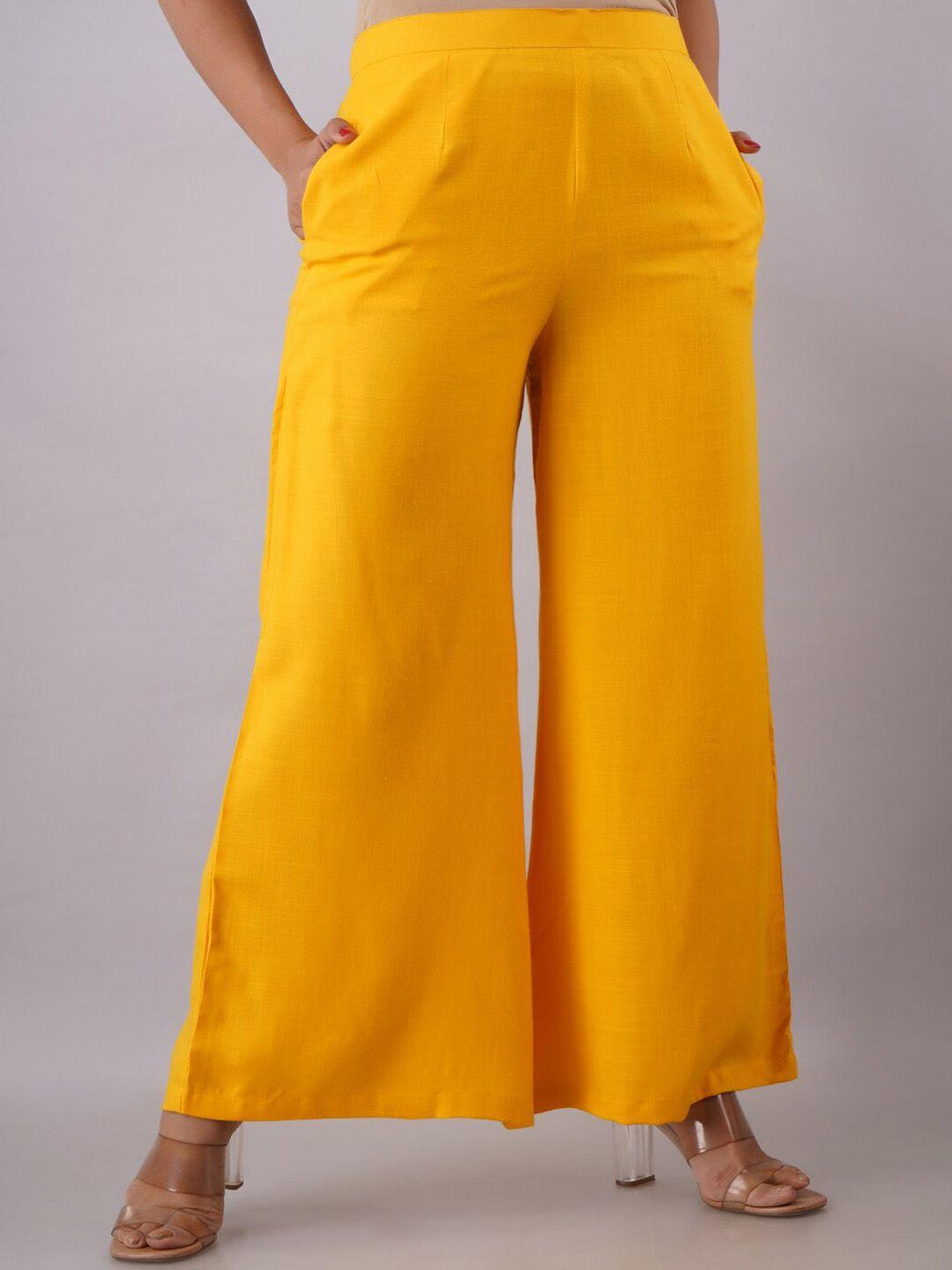 kalini women regular fit parallel trousers