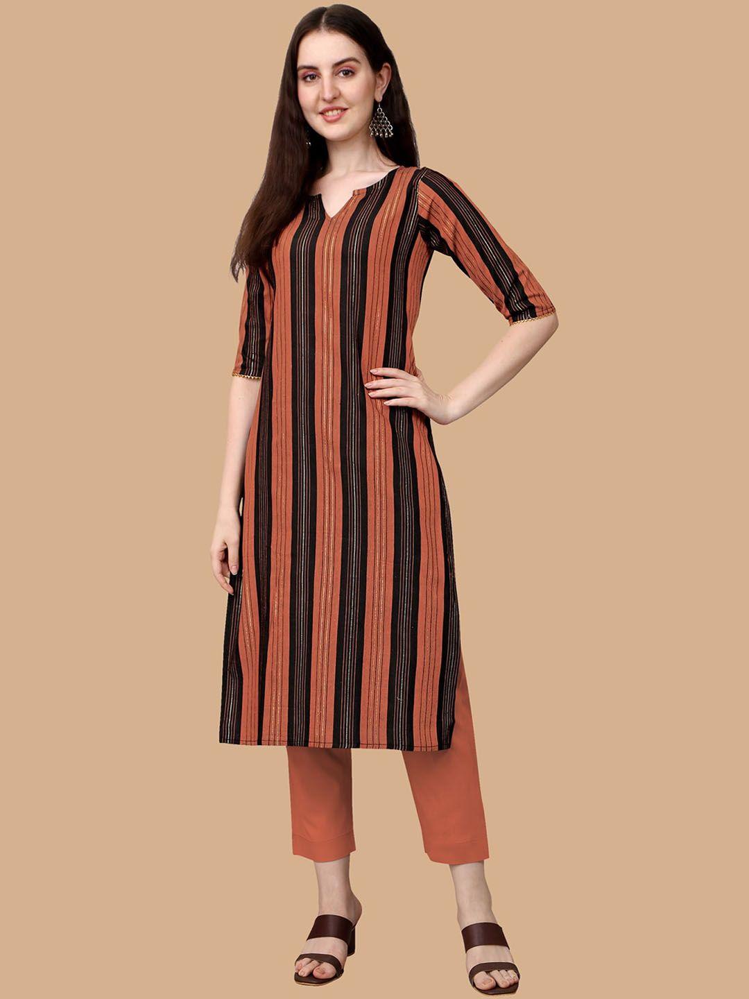 kalini women striped gotta patti handloom cotton kurta
