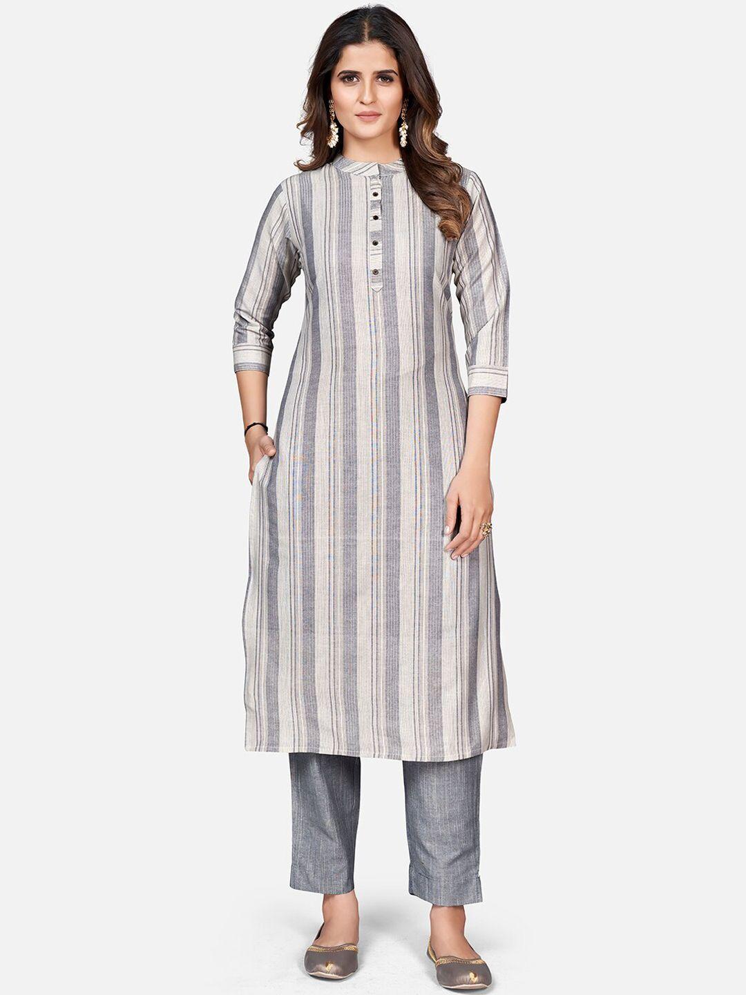 kalini women striped printed straight kurta