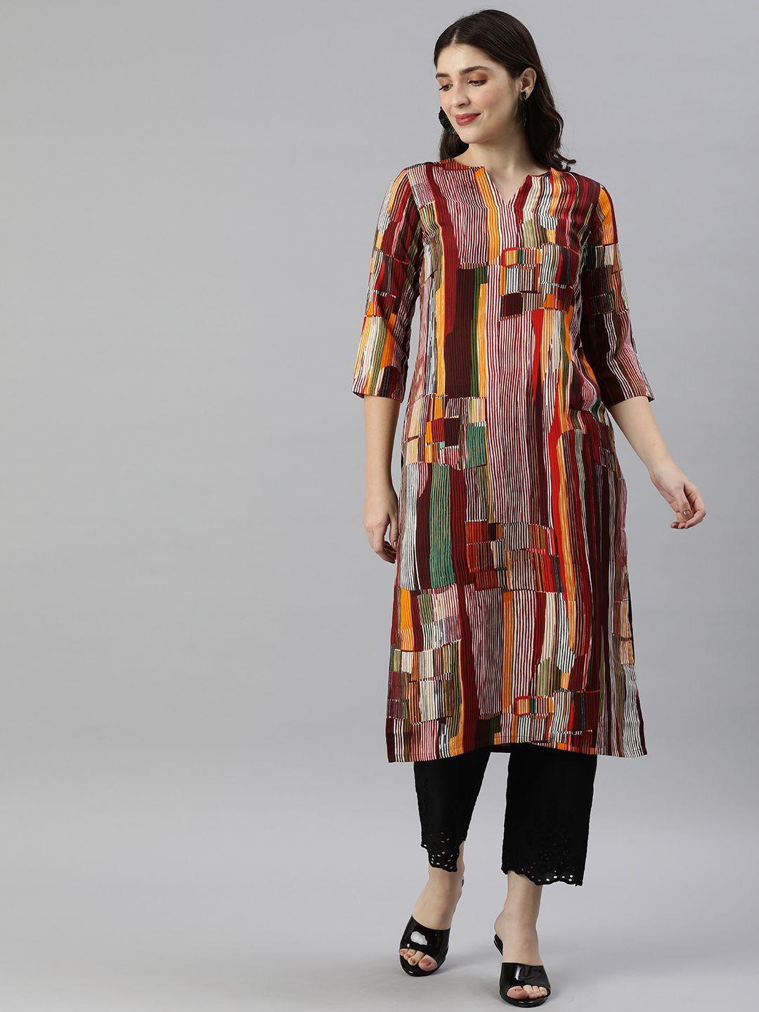 kalini women striped straight kurta