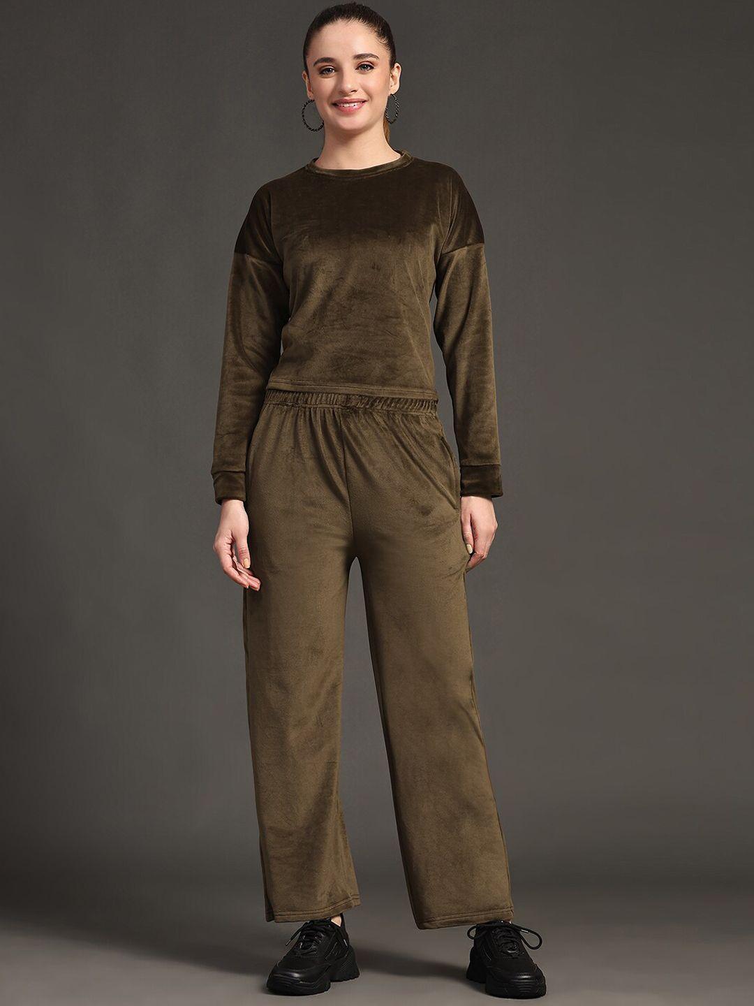 kalini woollen round-neck top with trouser co-ords